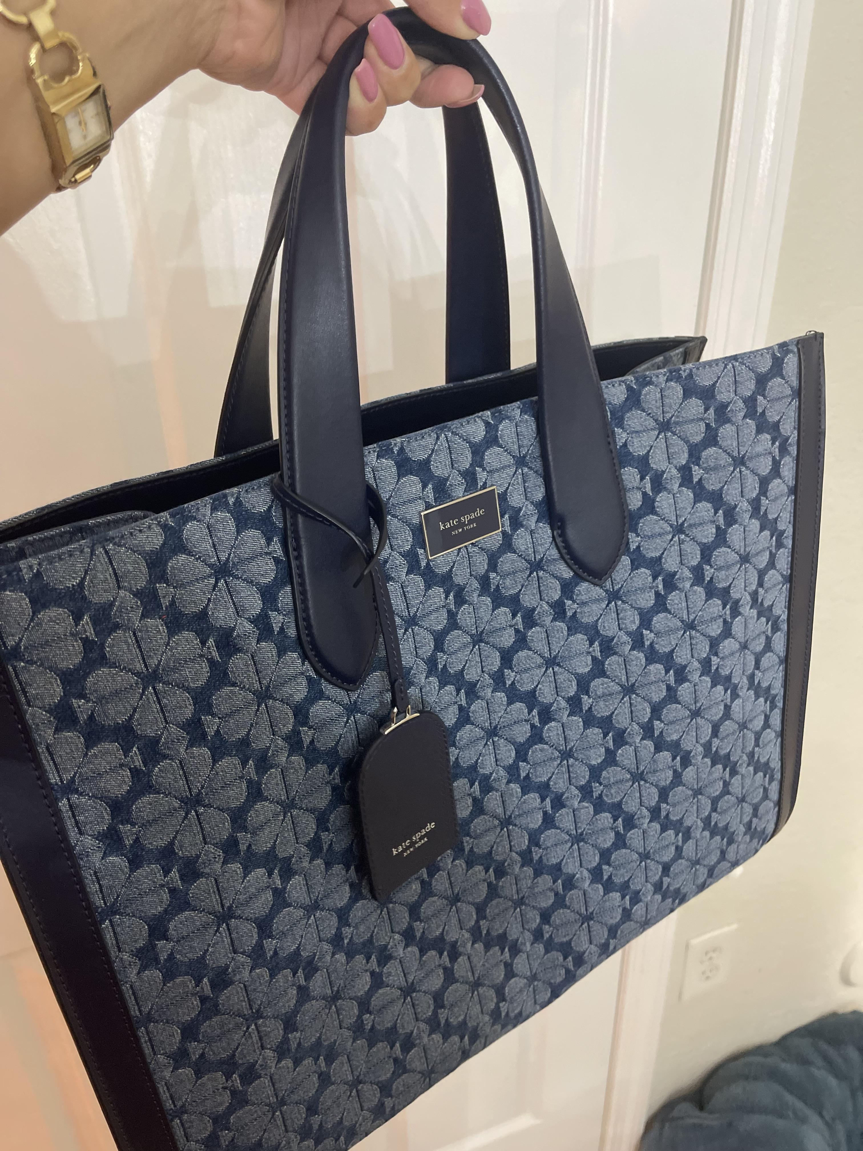 Spade Flower Jacquard Denim Manhattan Large Tote | Kate