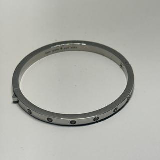 Set In Stone Hinged Silver Bangle | Kate Spade New York display picture 2
