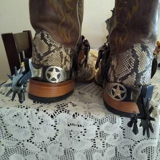 Molette D'éperon Cowboy Western – Jingle Bob – Argent Et Cuir – Fantaisie
