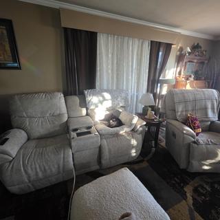 Trouper Power Reclining Loveseat w/ Headrest, Lumbar & Console