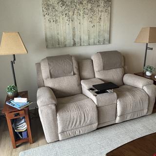 Dorian Power Reclining Loveseat w/ Headrest, Lumbar & Console | La