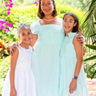 トップス andmary Mew frill tops Womens Mommy And Me Short Sleeve Smocked Tiered Dress - AQUA