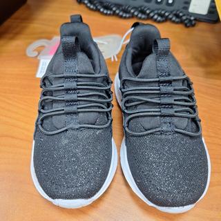 ララ Toddler Girls Glitter Running Sneakers - BLACK | The