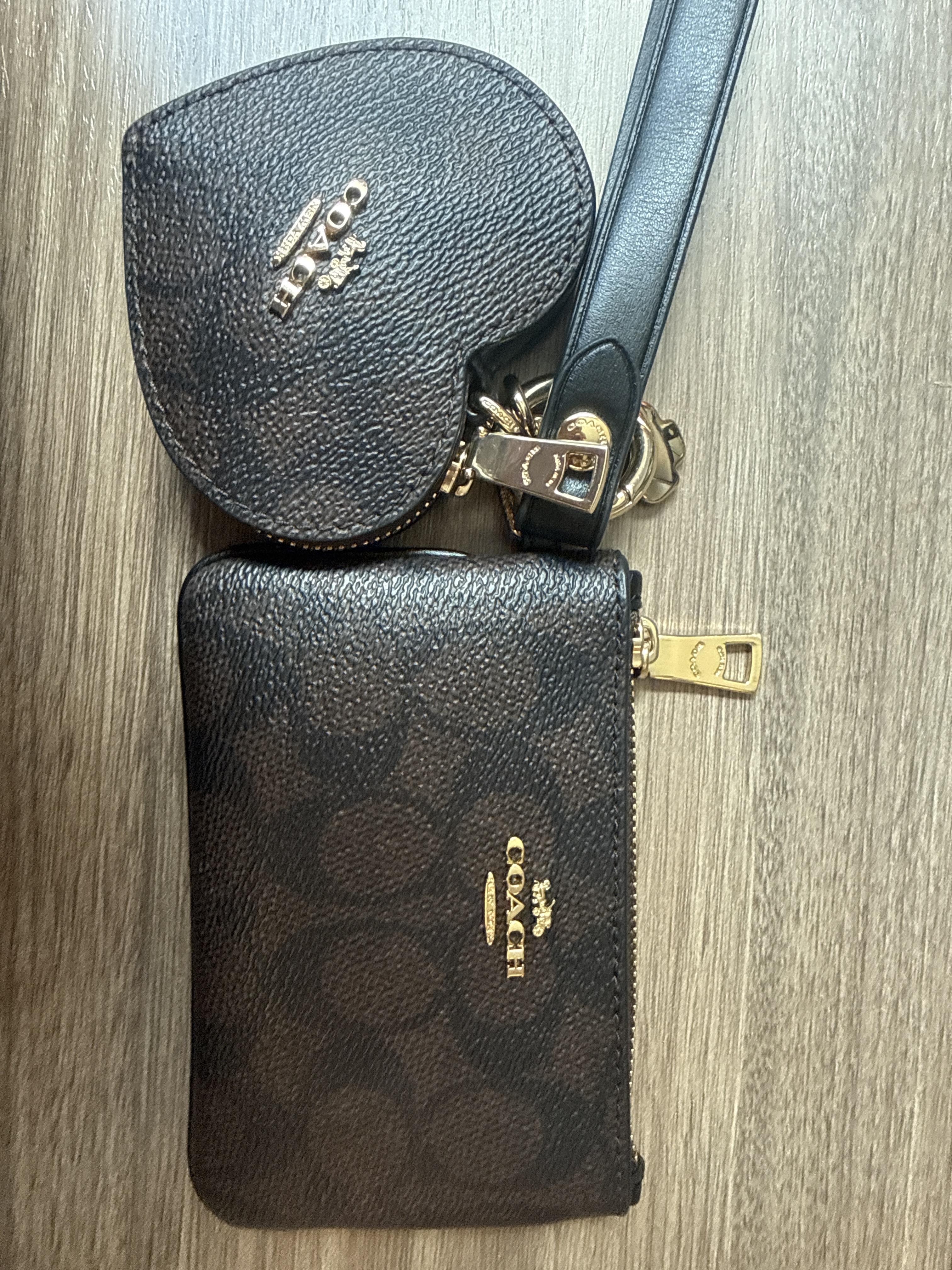 Wristlet And Heart Pouch In Signature Canvas With Charm | Coach