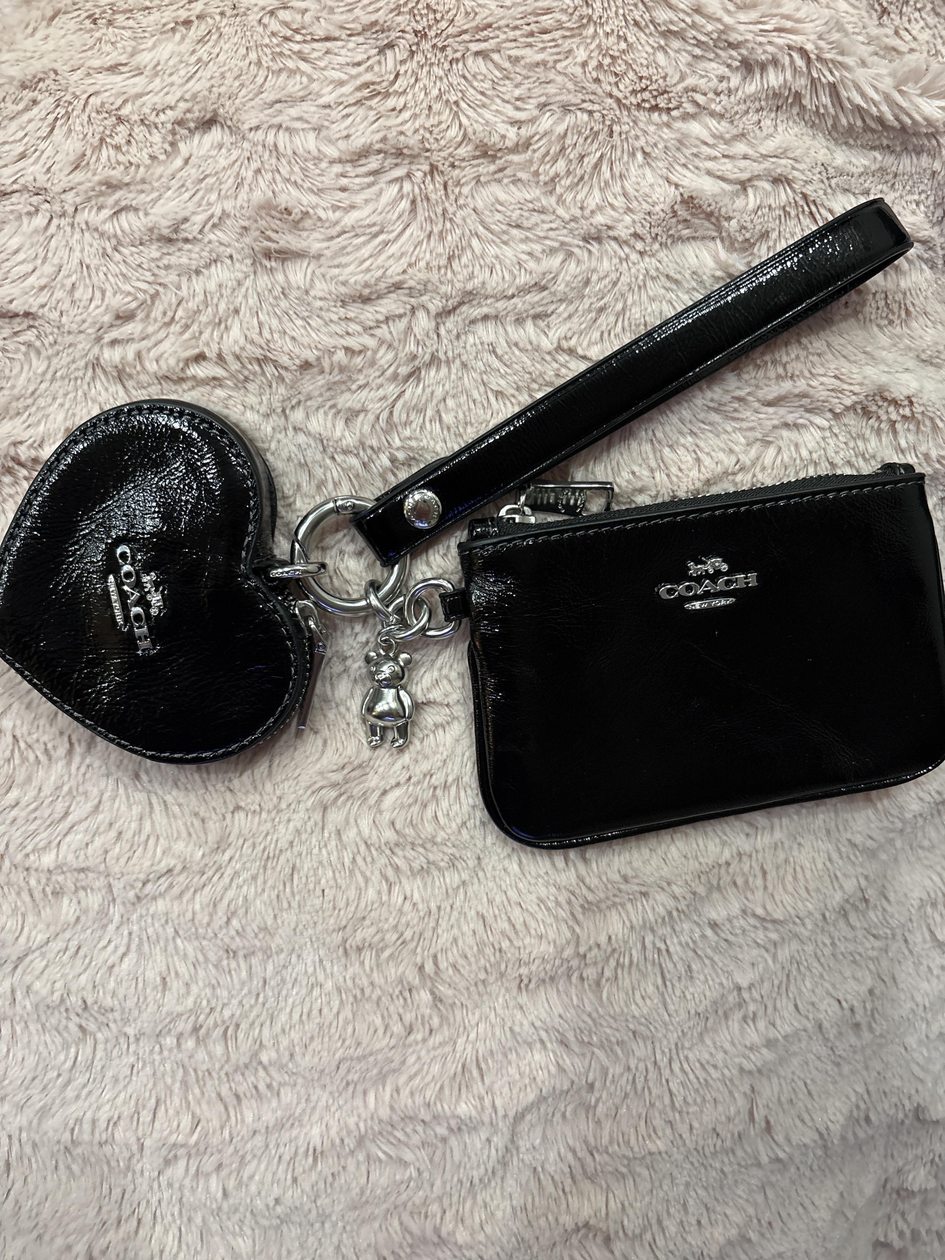 Wristlet And Heart Pouch In Signature Canvas With Charm | Coach