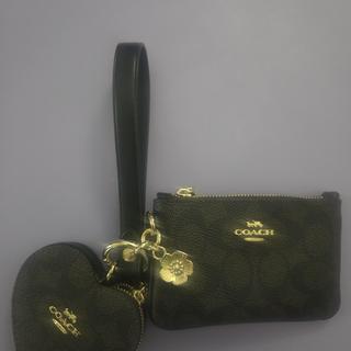 Wristlet And Heart Pouch In Signature Canvas With Charm | Coach