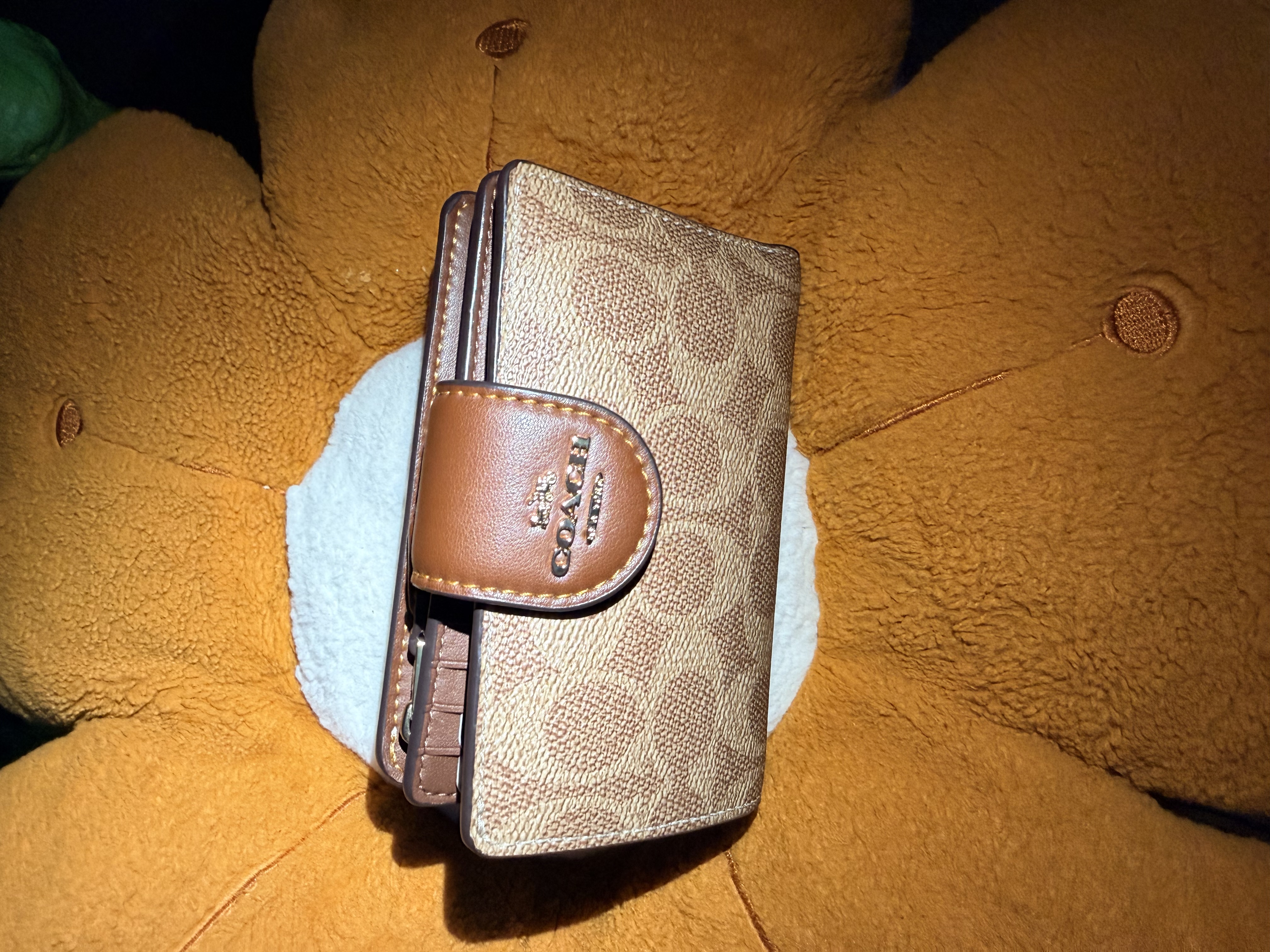 Medium Corner Zip Wallet With Gingham Print | COACH®