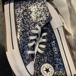 High Tops Blue And Silver Glitter Converse High Top Sparkly Kids
