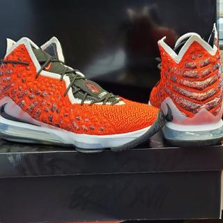 シューズ(男性用) NIKE LEBRON XVII \"INFRA RED\" 27cm Nike Lebron 17 XVII Black Infrared Red Size 8 Sneakers