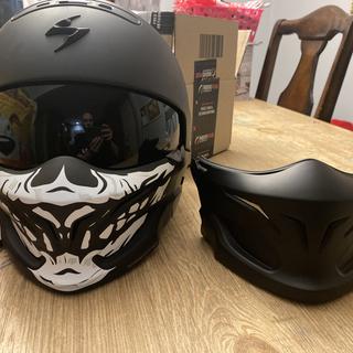 scorpion covert helmet replacement face mask EXO 2 Open-Face 3XL Gloss Black resistant construction deflects chill Scorpion EXO Covert FX Carbon