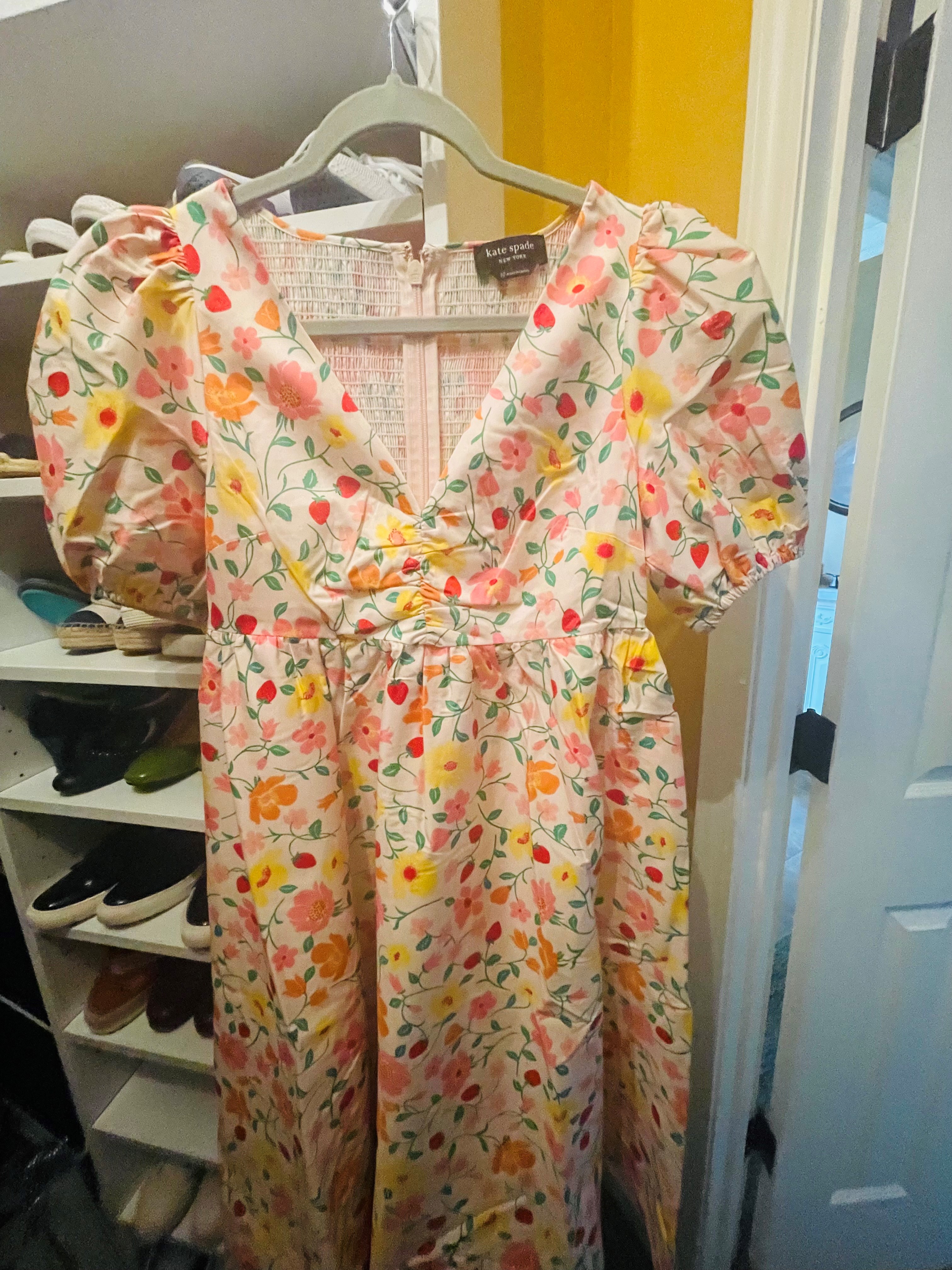Strawberry Garden Midi Dress | Kate Spade Outlet