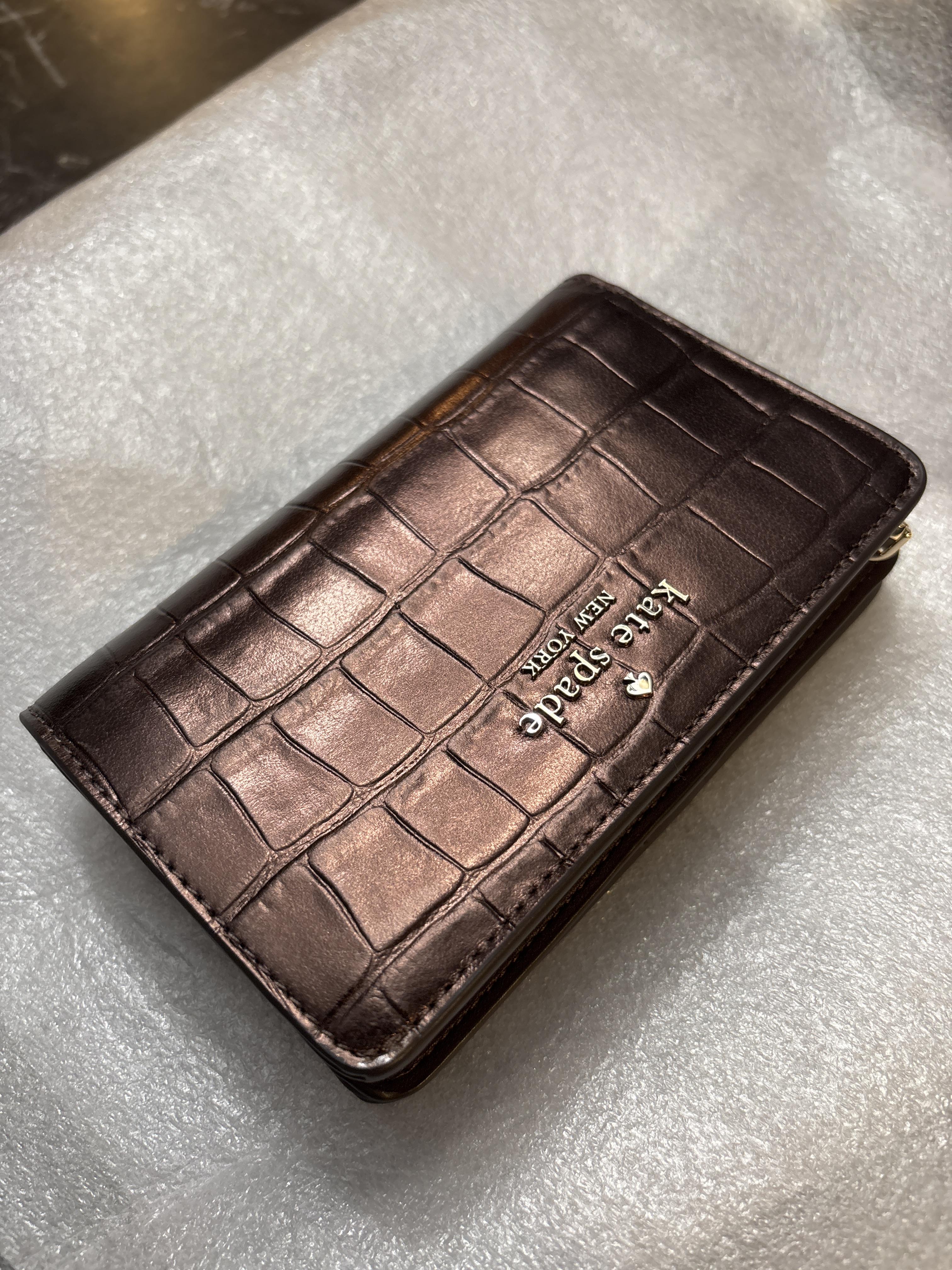 Madison Croc Embossed Medium Bifold Wallet | Kate Spade Outlet