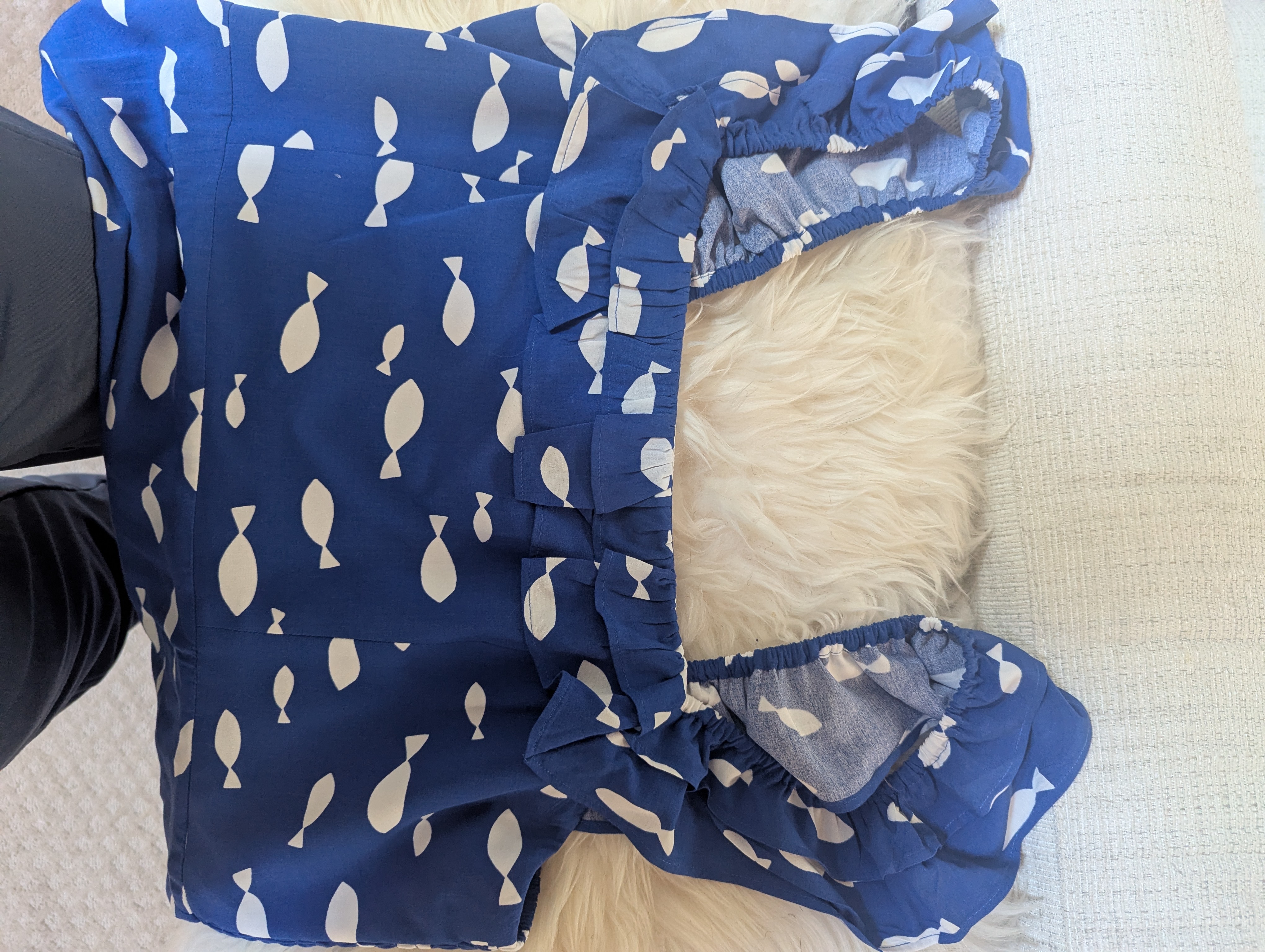 Graphic Fish Ruffle Midi Dress | Kate Spade Outlet