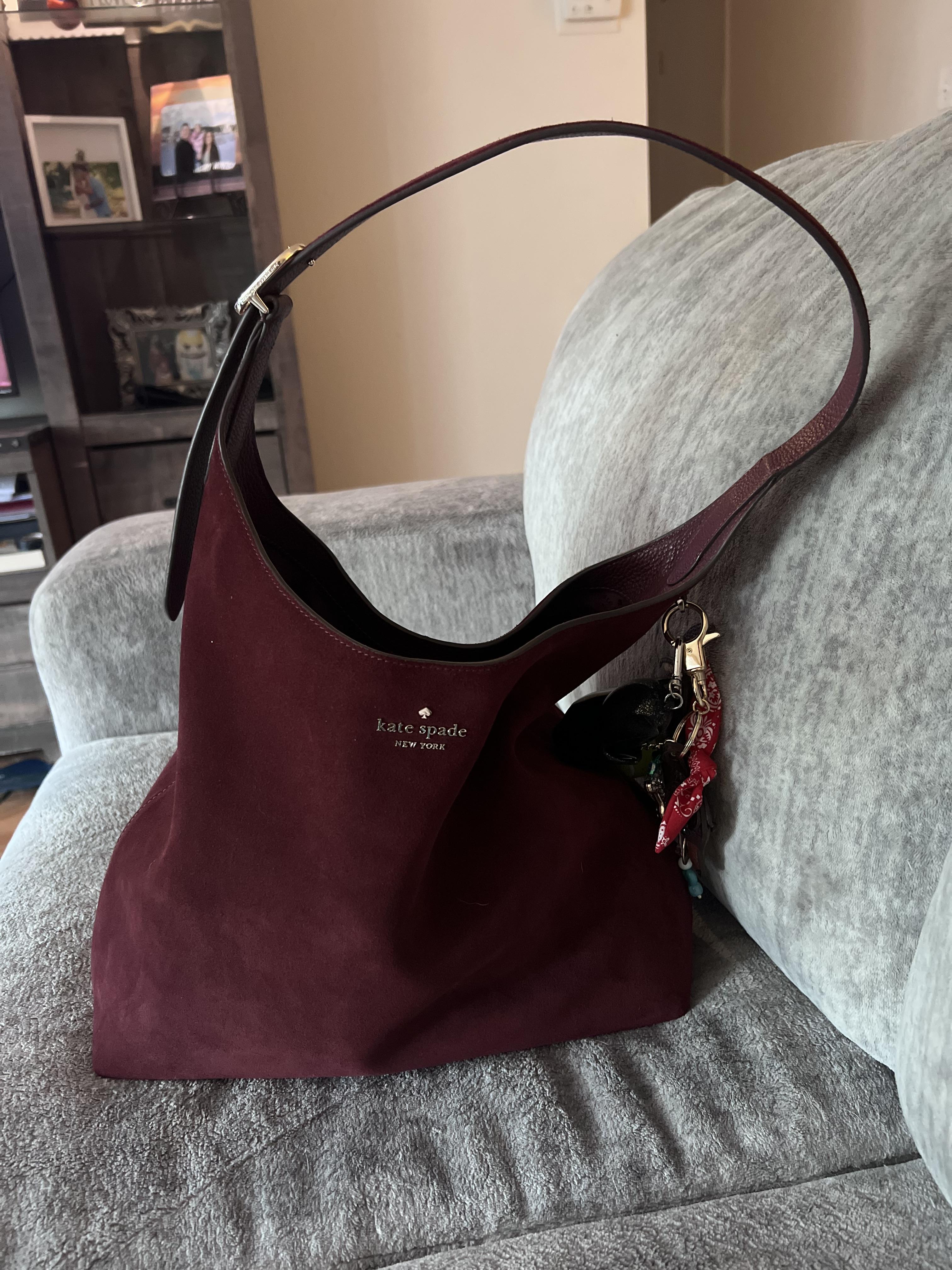 454 Suede Large Shoulder Bag | Kate Spade Outlet