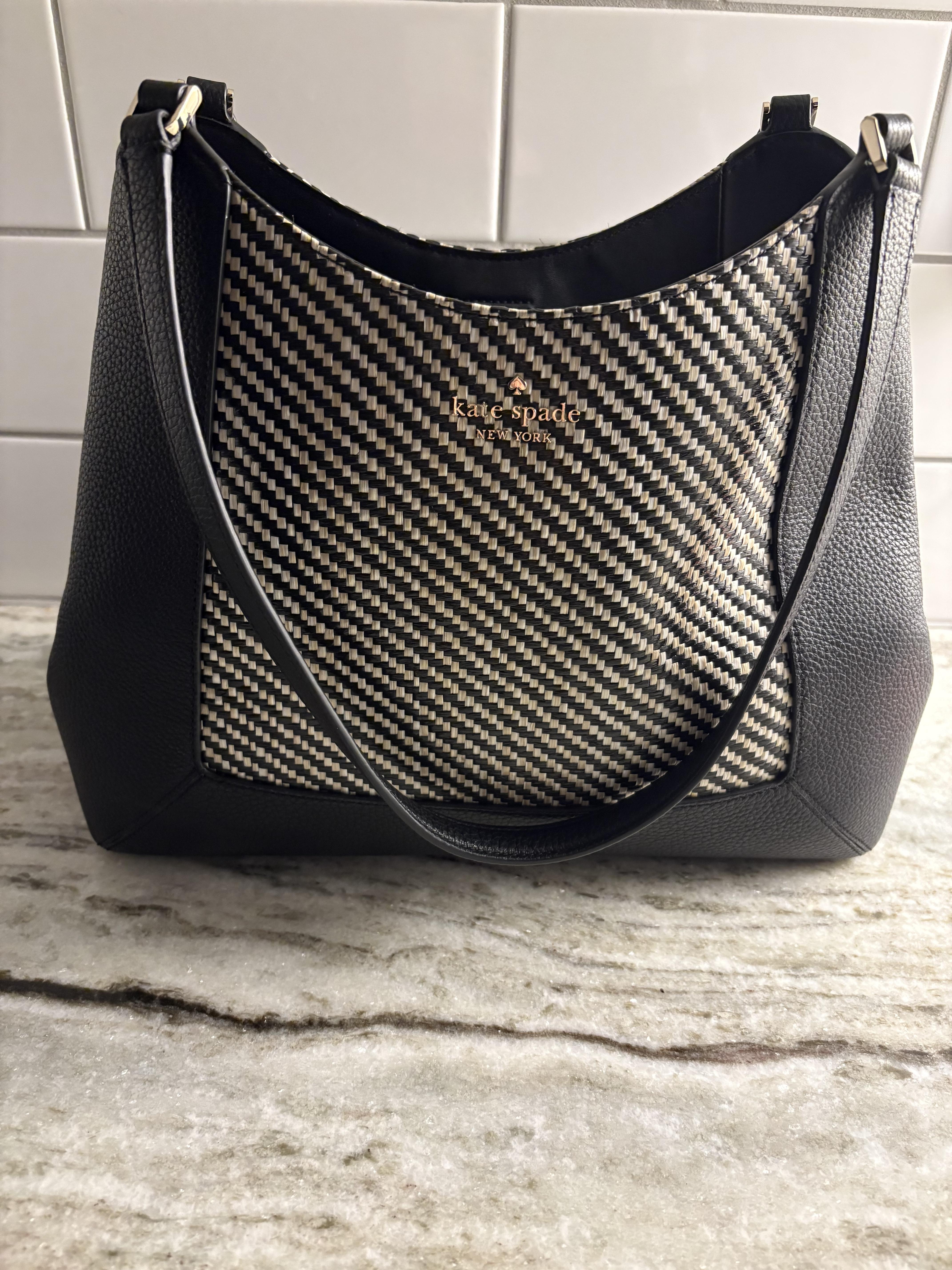 Lena Straw Triple Compartment Shoulder Bag | Kate Spade Outlet