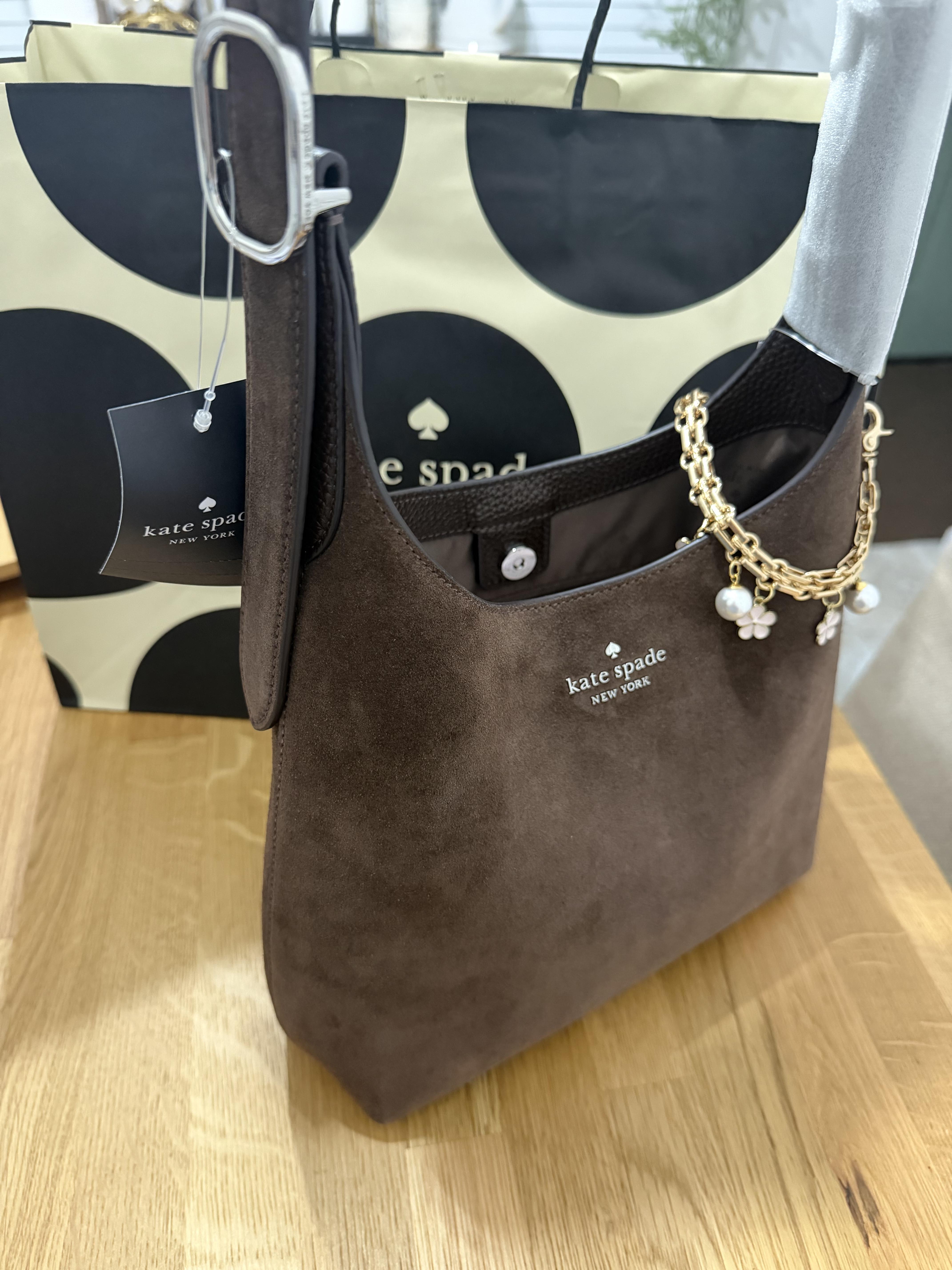 454 Suede Small Shoulder Bag | Kate Spade Outlet