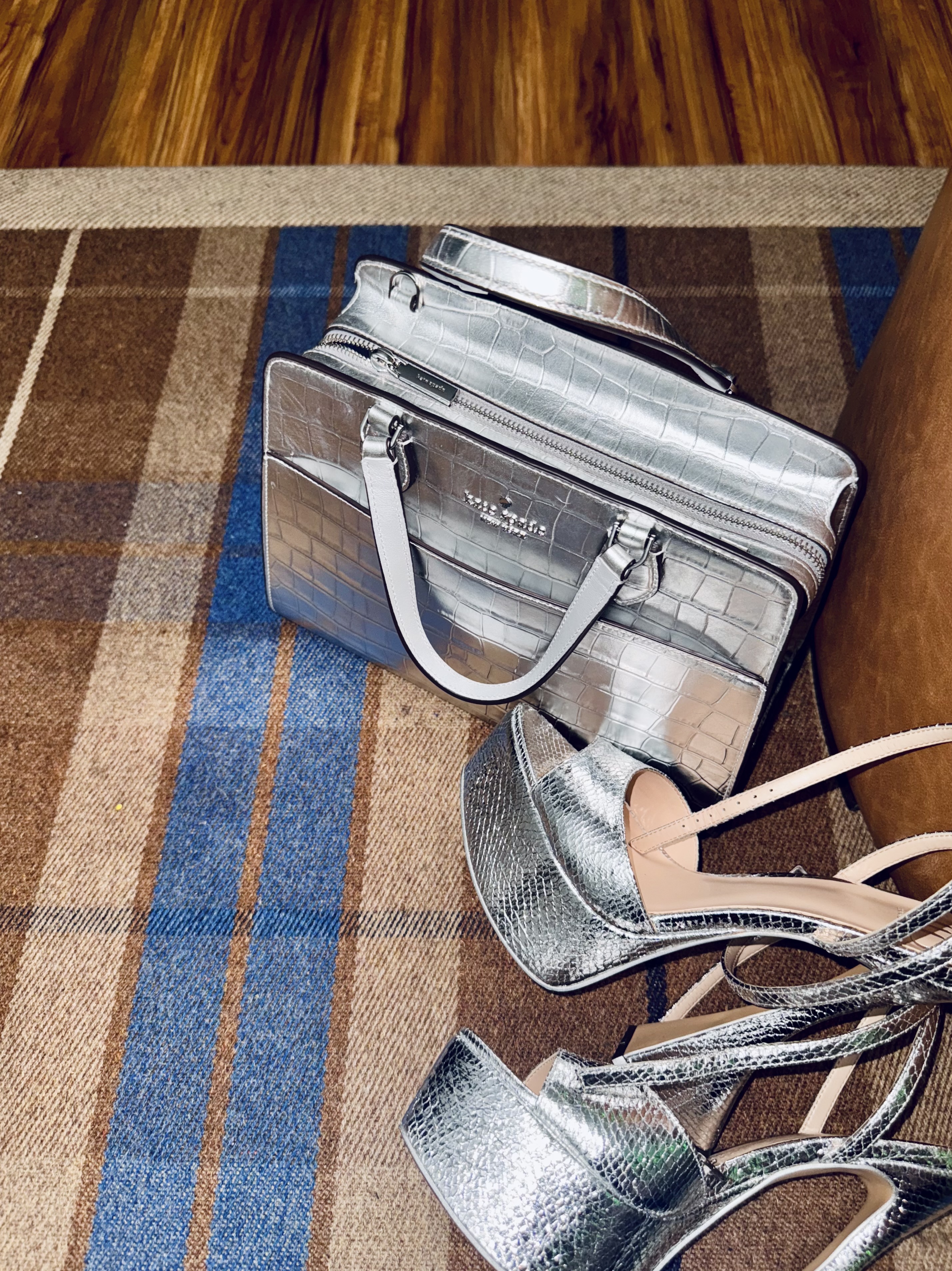Madison Metallic Croc Embossed Medium Satchel | Kate Spade Outlet