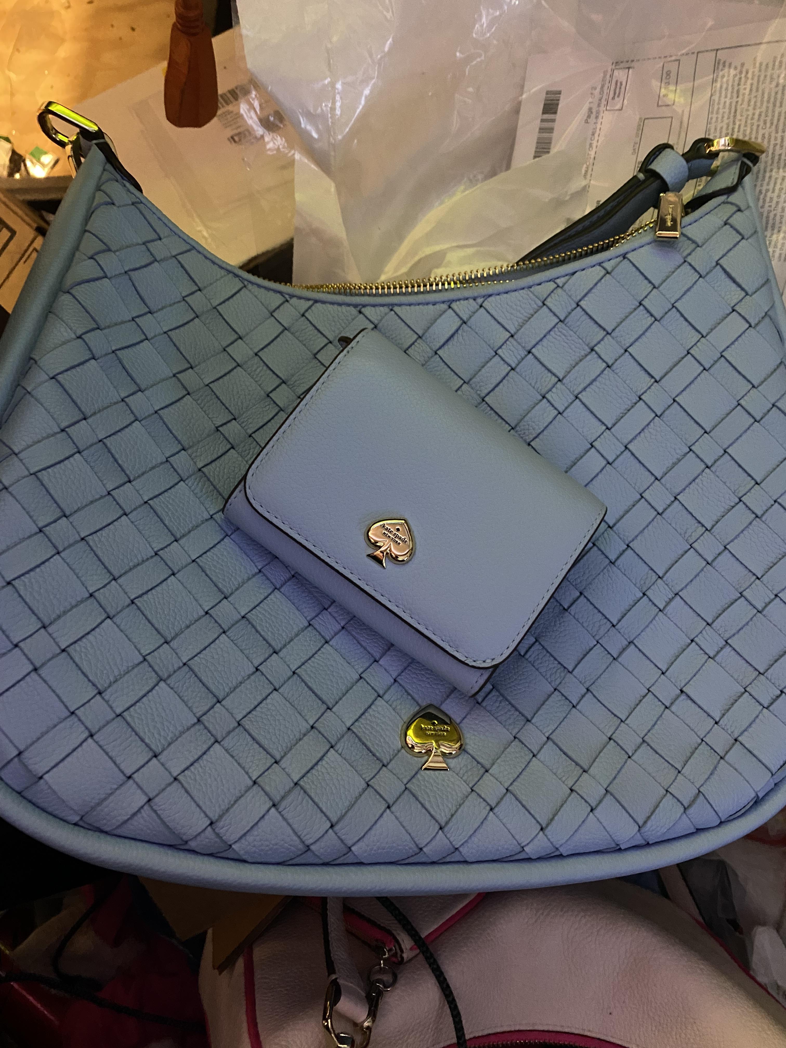 Kayla Woven Leather Large Shoulder Bag | Kate Spade Outlet