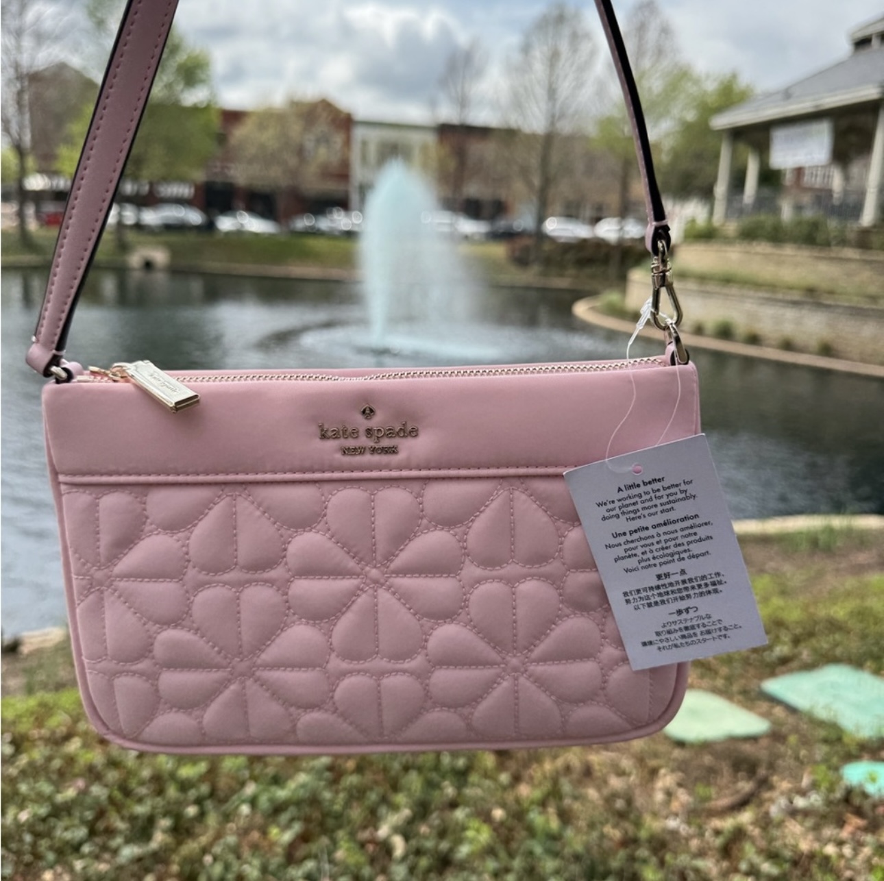 Spade Flower Quilted Fabric Convertible Wristlet | Kate
