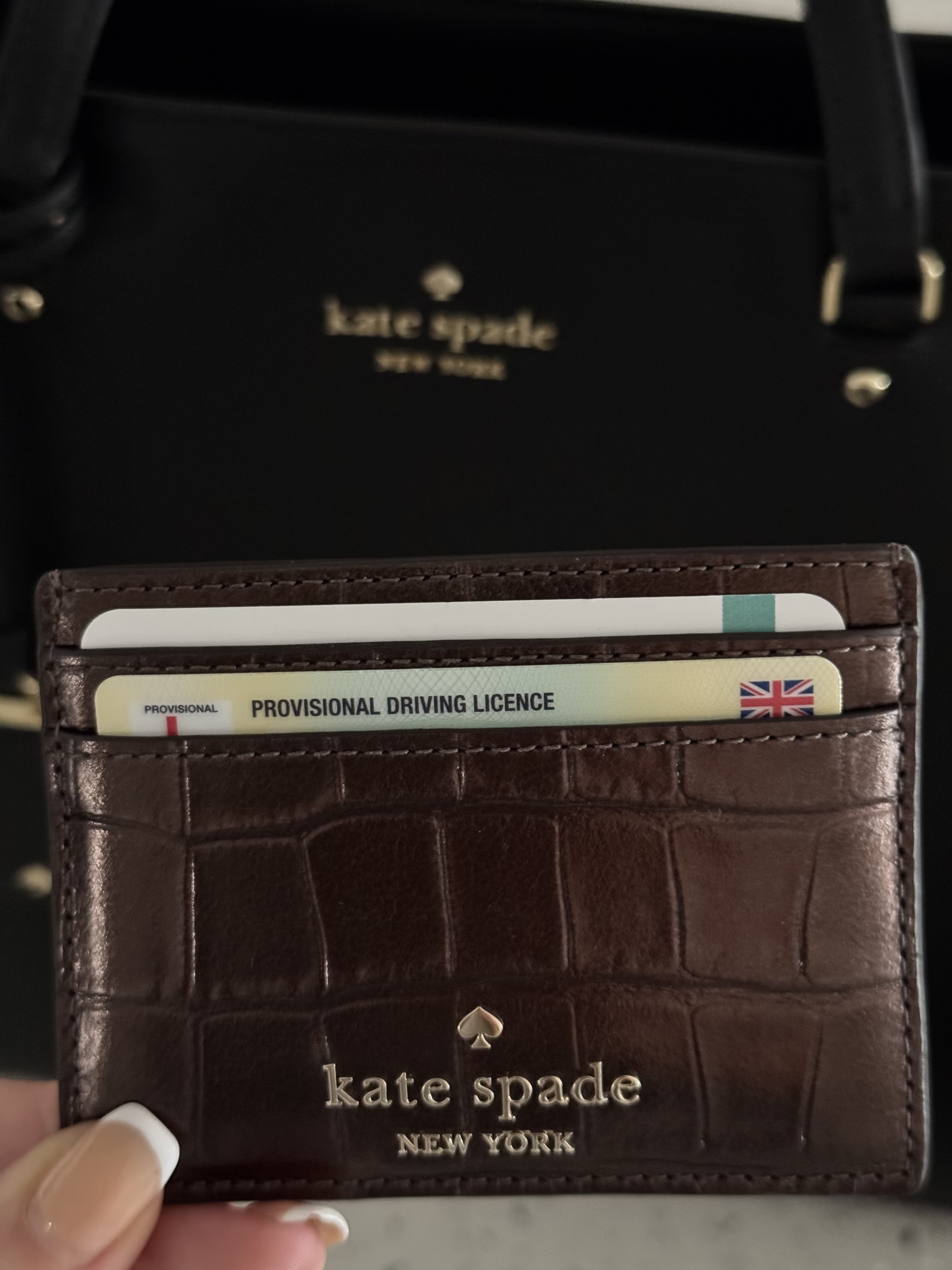 Madison Croc Embossed Small Slim Card Holder | Kate Spade Outlet